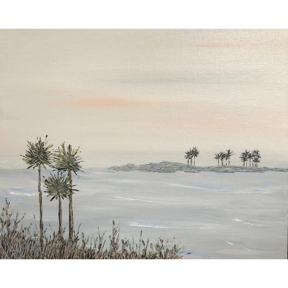 Original Seascape Painting "Quietude" - 8" x 10" Acrylic on Canvas Panel Art